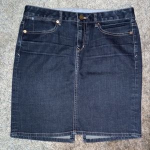 🖤 GAP 1969 Dark Wash Vintage Denim Midi Skirt w/ Back Slit Detail size 8 🖤